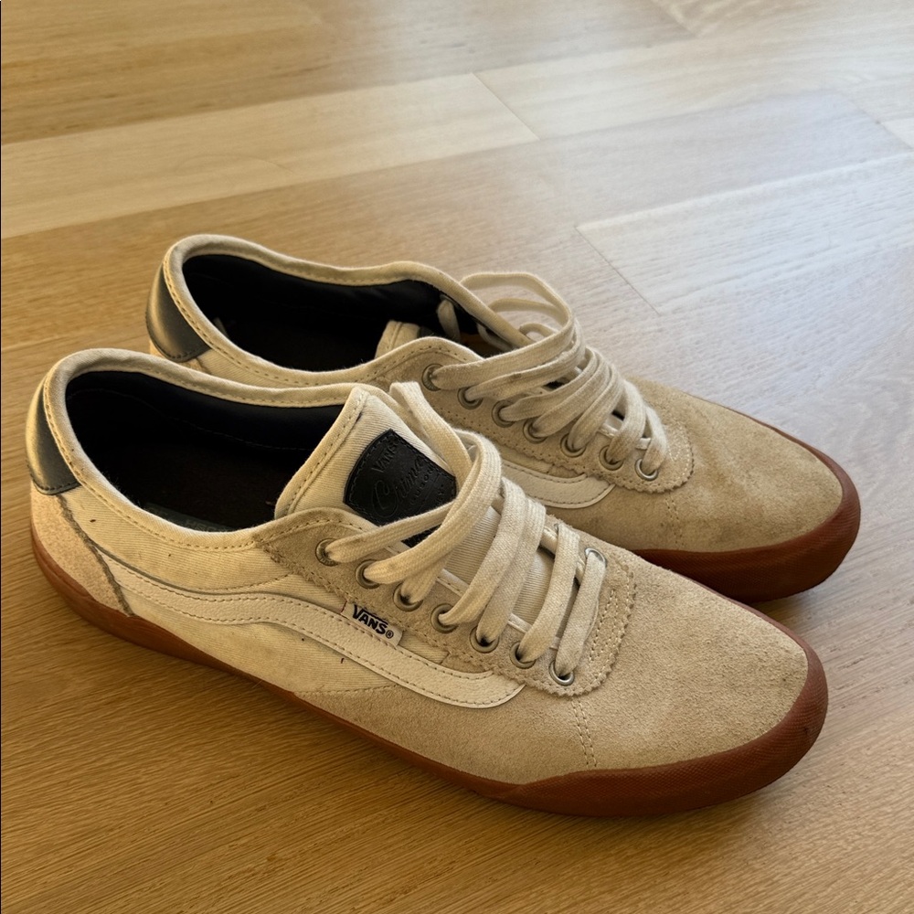 Vans Men's Cream and Brown Sneakers